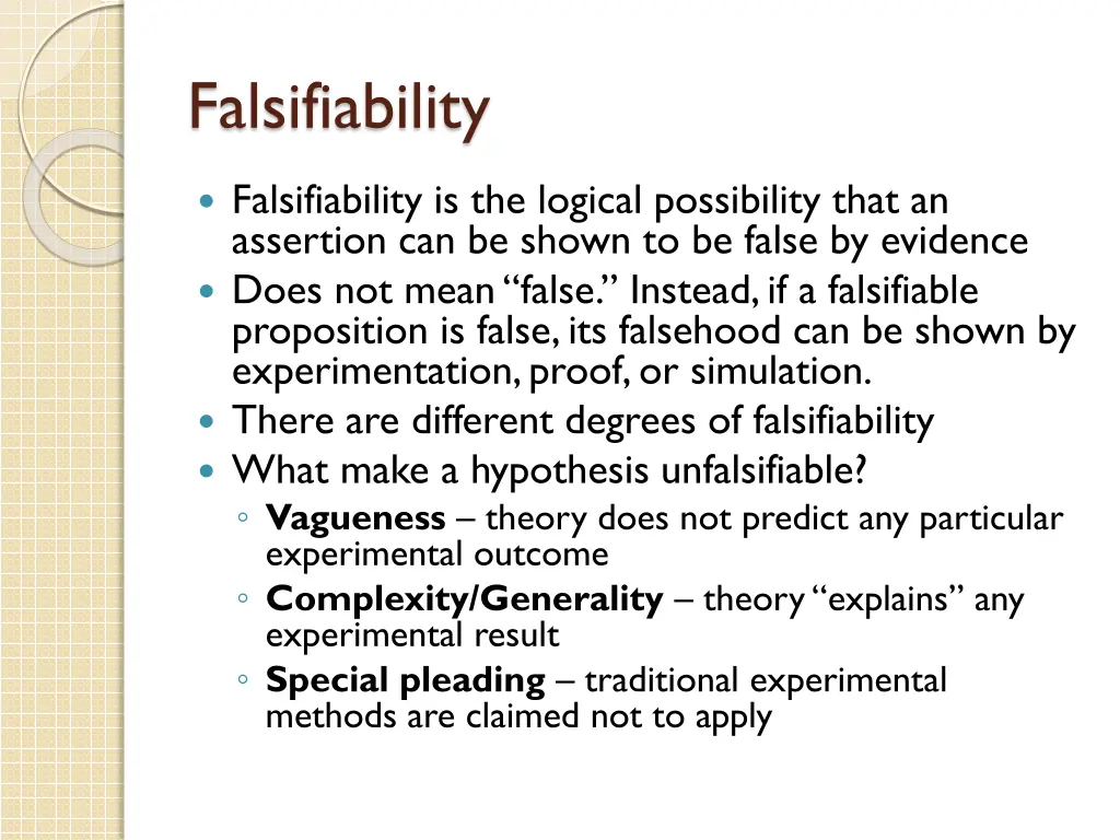 falsifiability 2