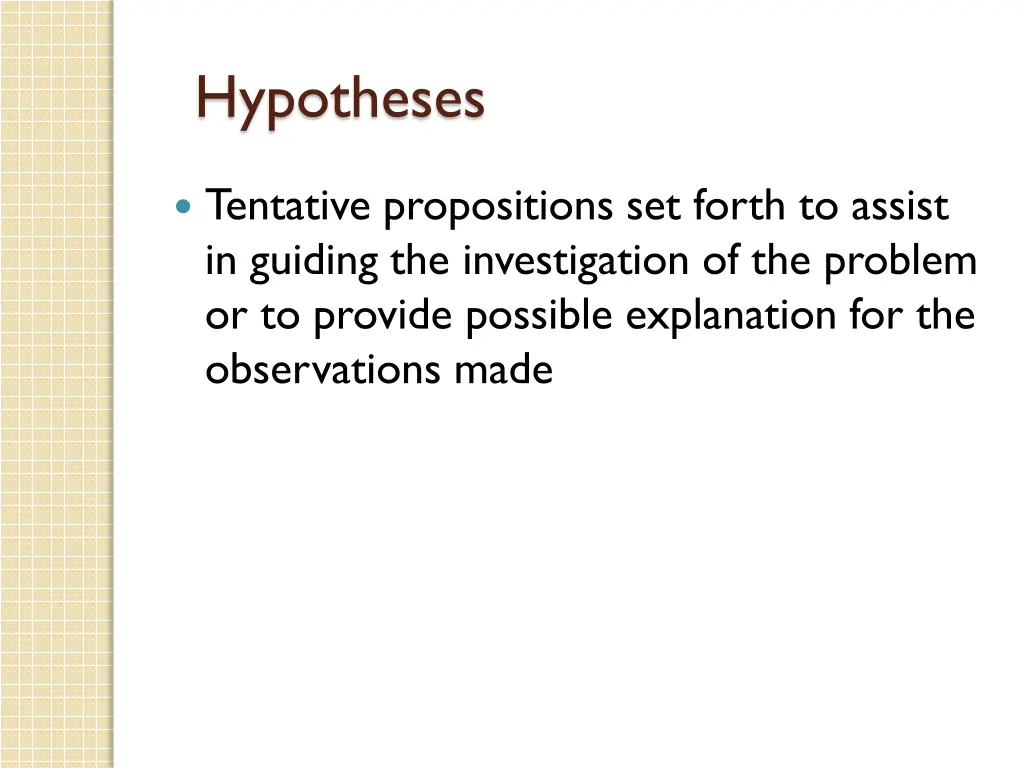 hypotheses