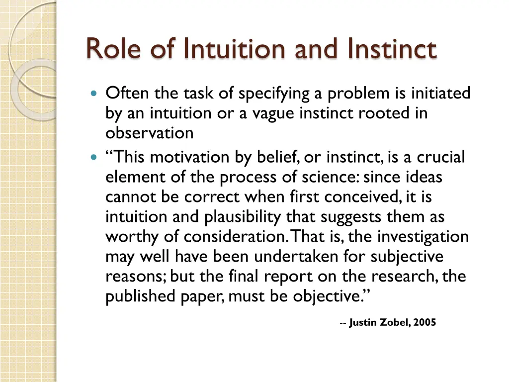 role of intuition and instinct