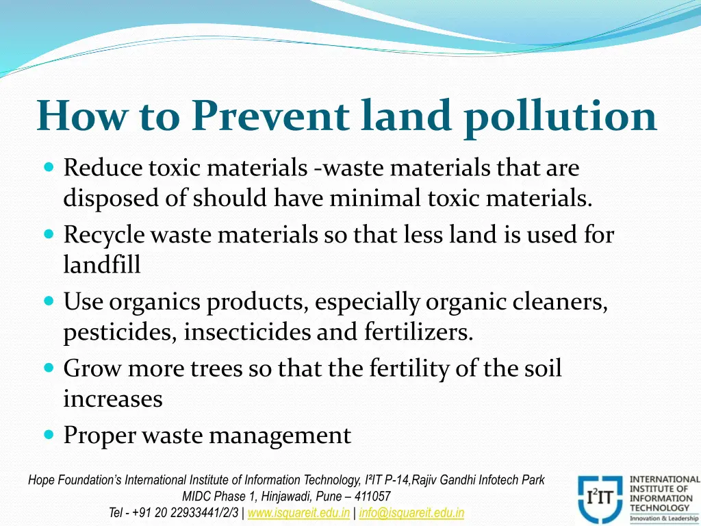 how to prevent land pollution
