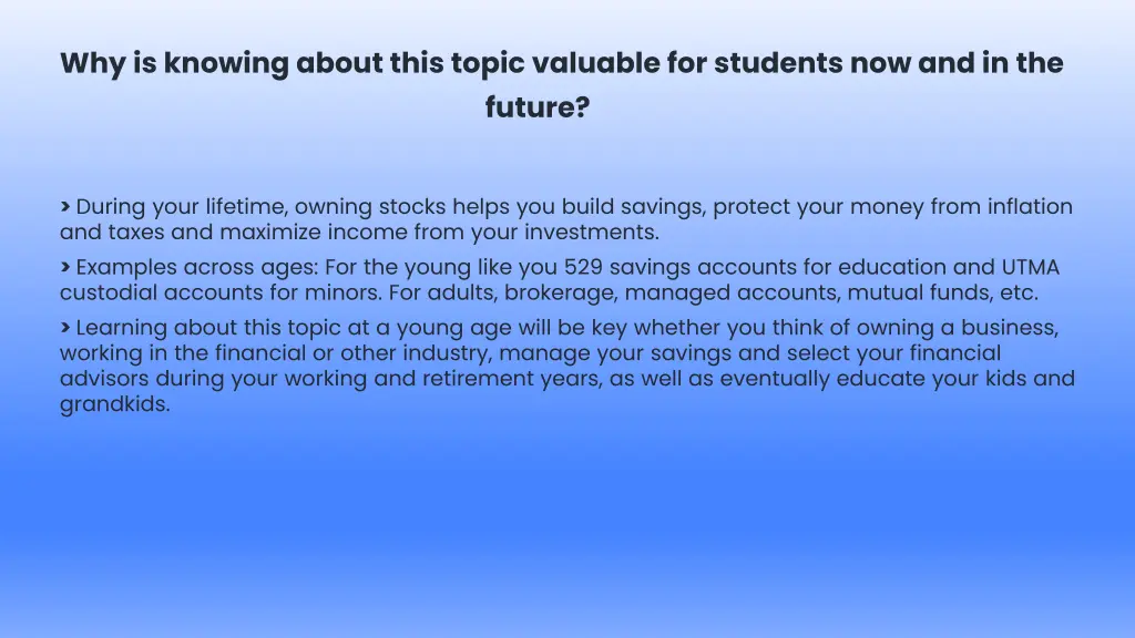 why is knowing about this topic valuable