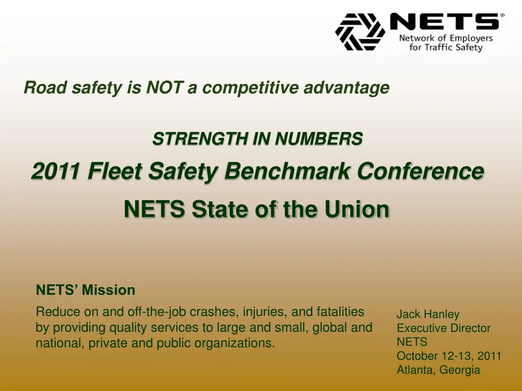 road safety is not a competitive advantage