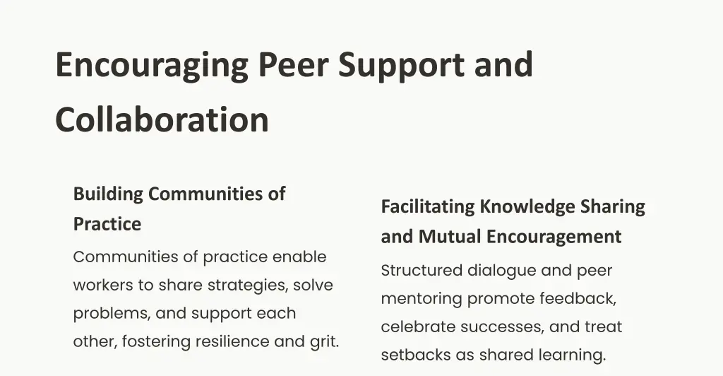 encouraging peer support and collaboration