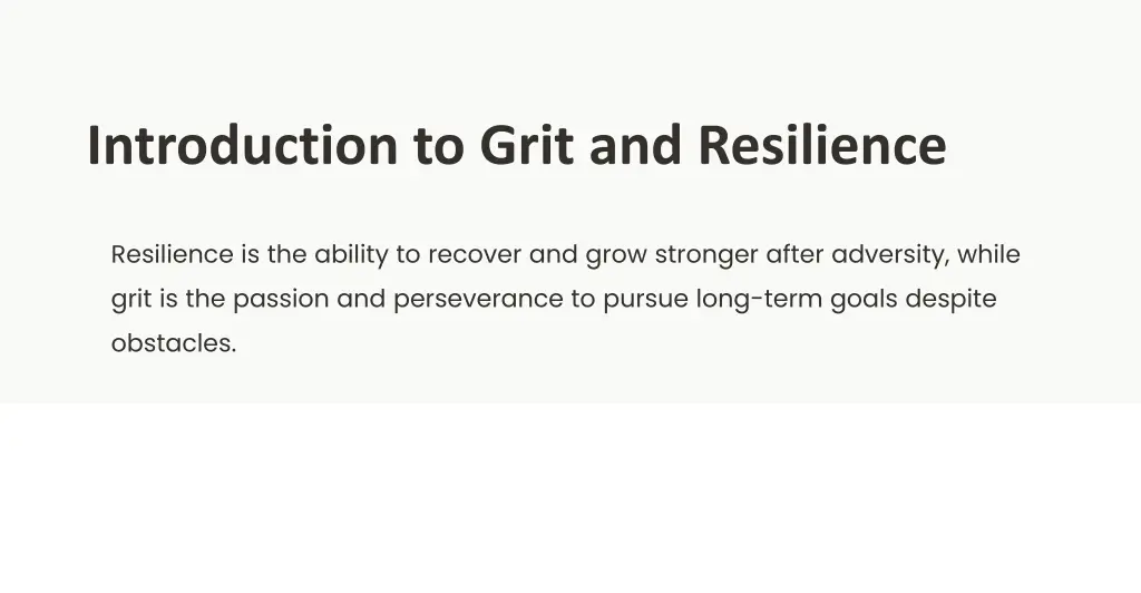 introduction to grit and resilience