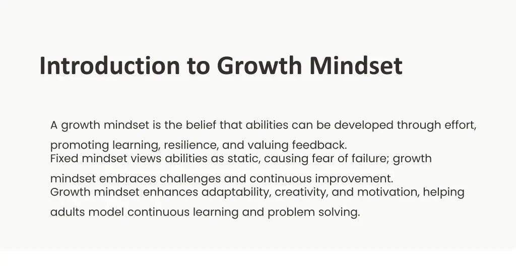 introduction to growth mindset
