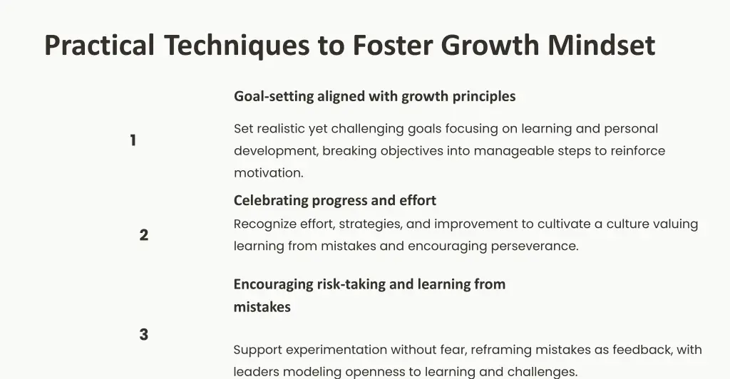 practical techniques to foster growth mindset