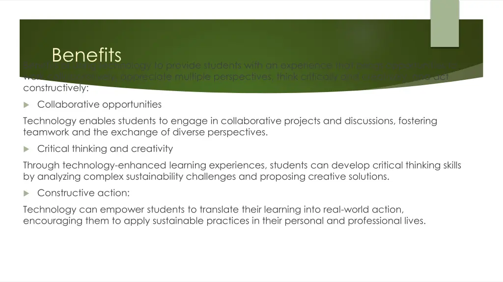 benefits benefits of using technology to provide
