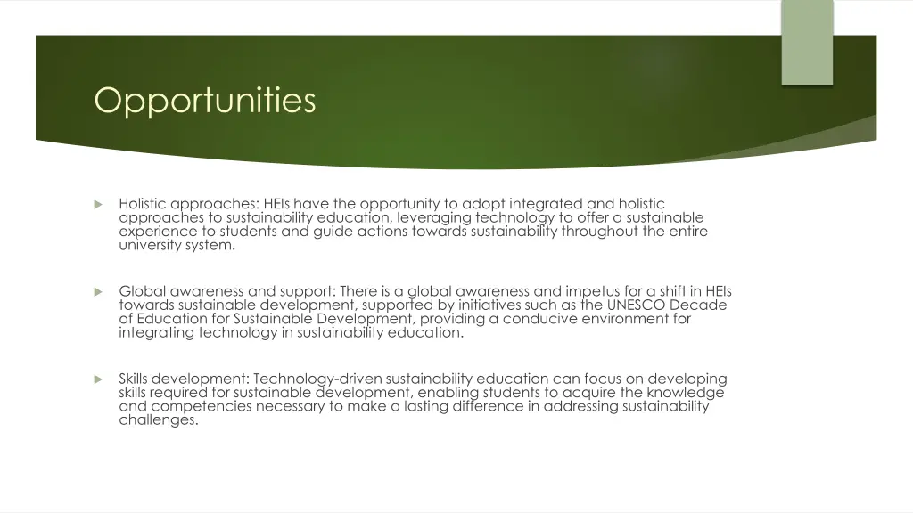 opportunities