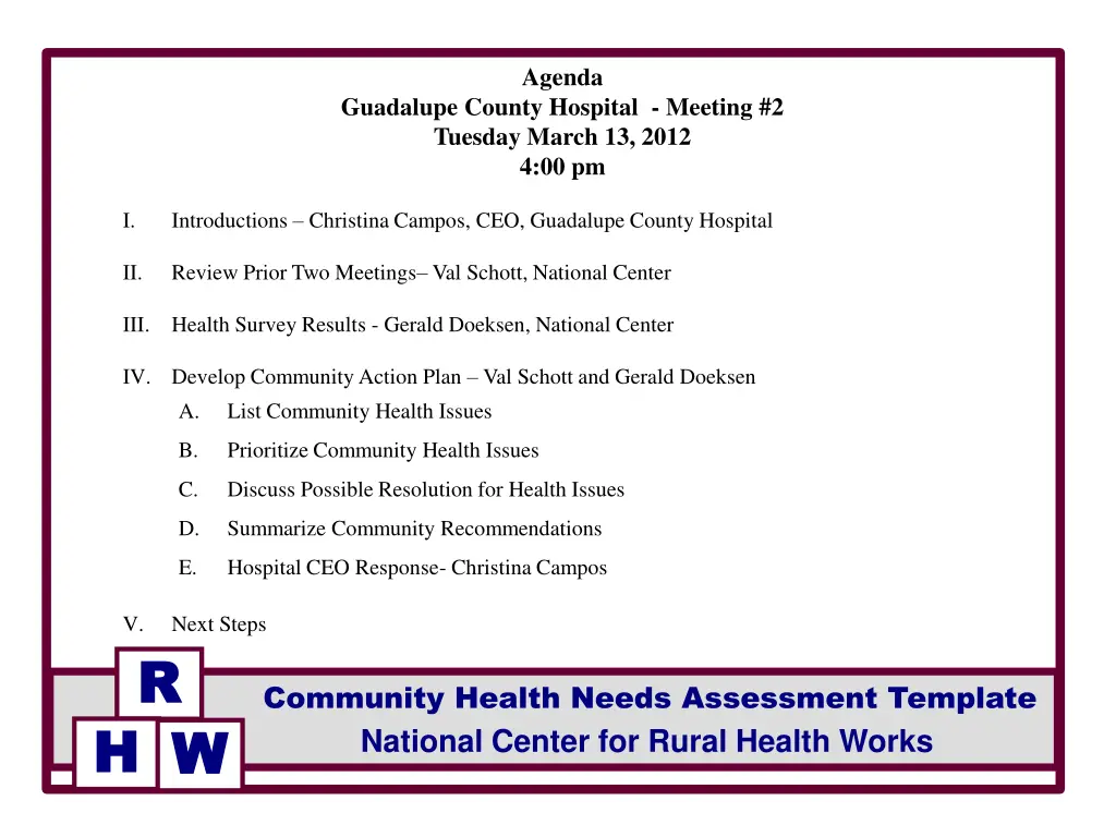 agenda 1