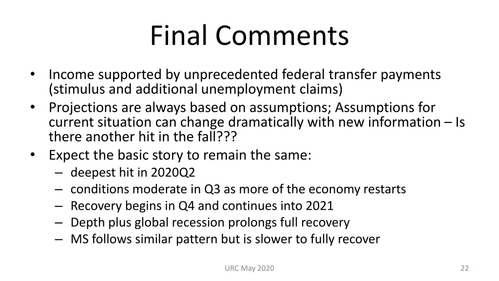 final comments