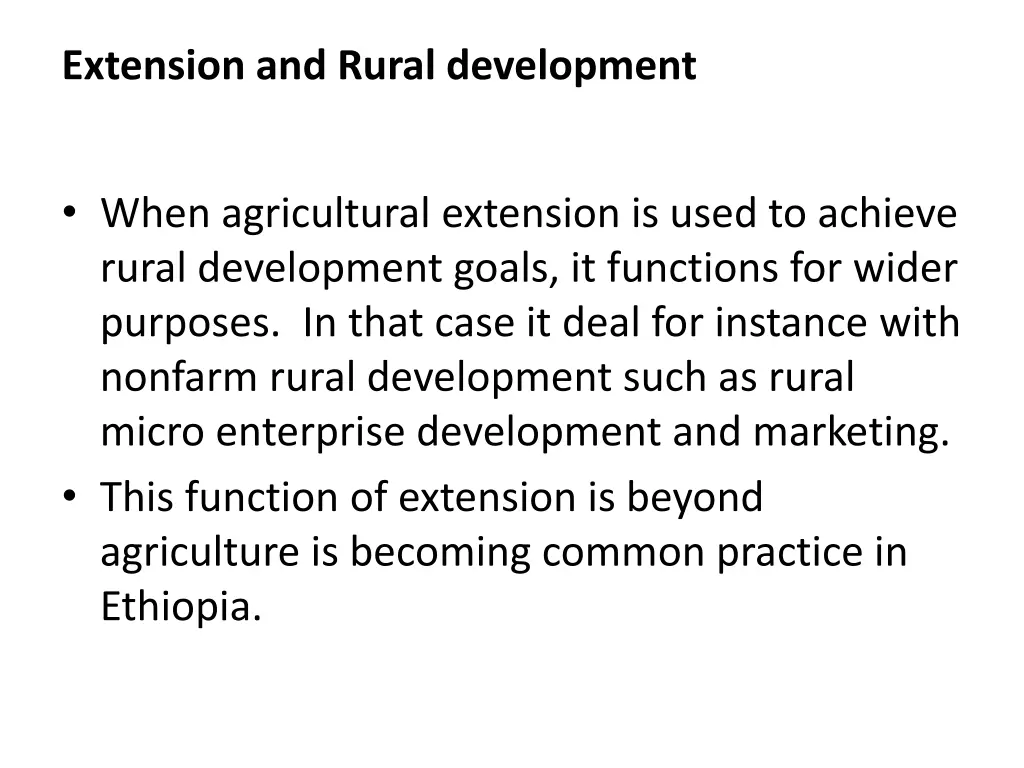 extension and rural development