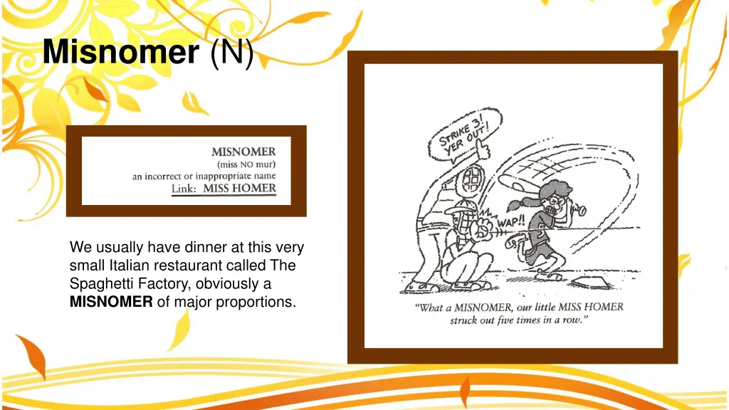 misnomer n