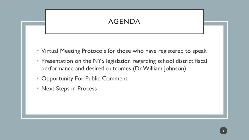 agenda