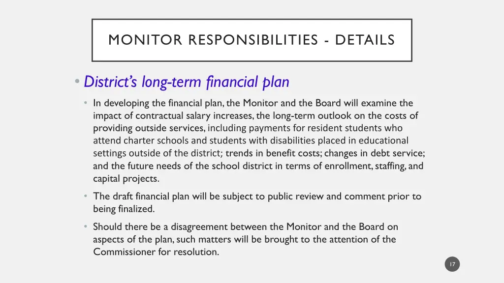 monitor responsibilities details 3