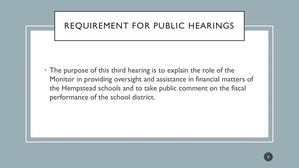 requirement for public hearings 1