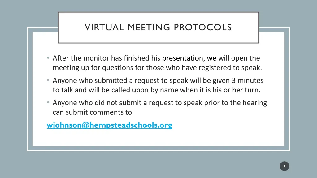 virtual meeting protocols