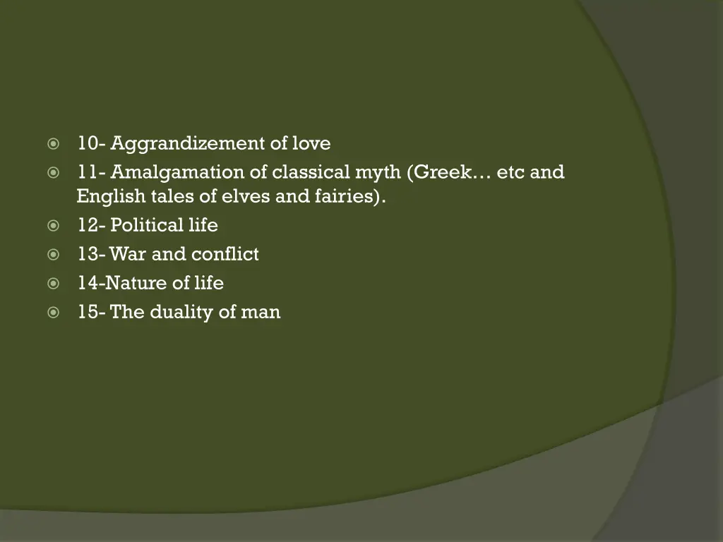 10 aggrandizement of love 11 amalgamation