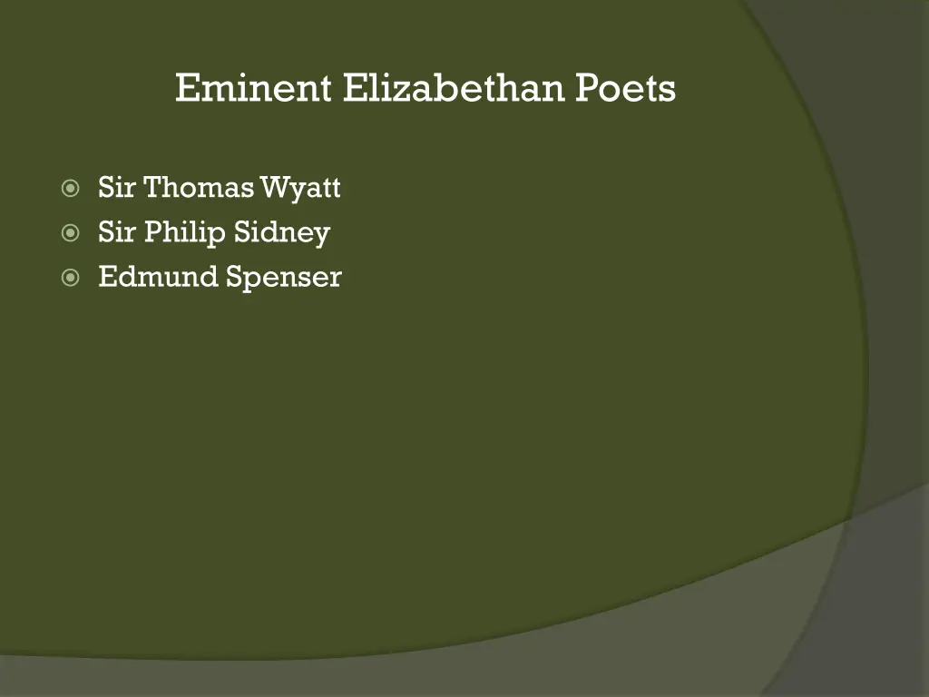 eminent elizabethan poets