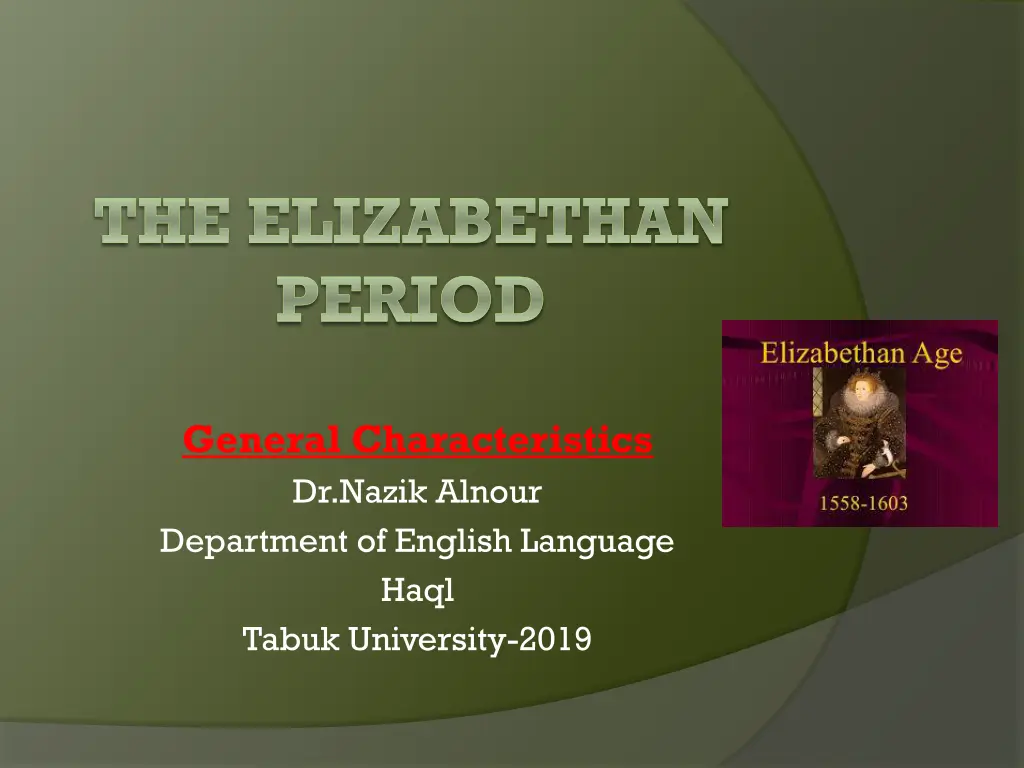 the elizabethan period