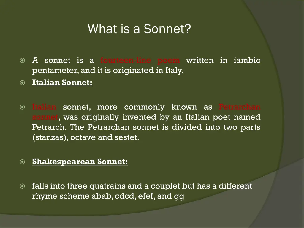 what is a sonnet