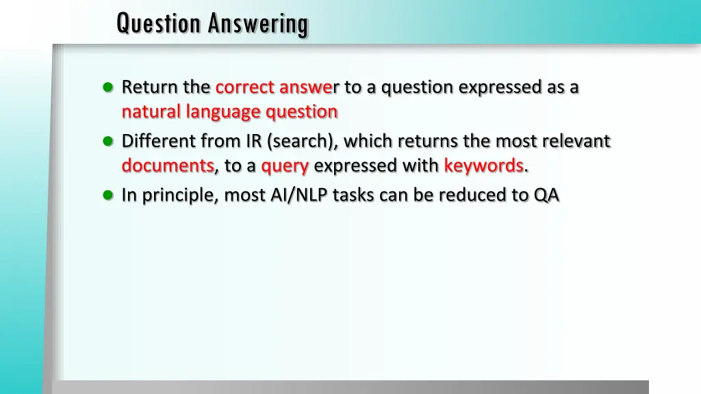 question answering