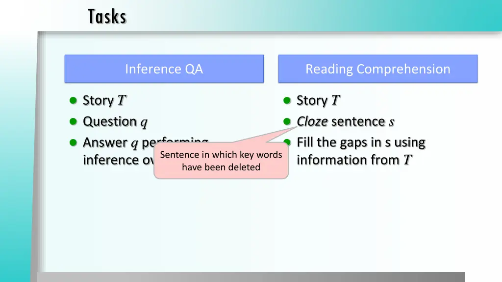 tasks