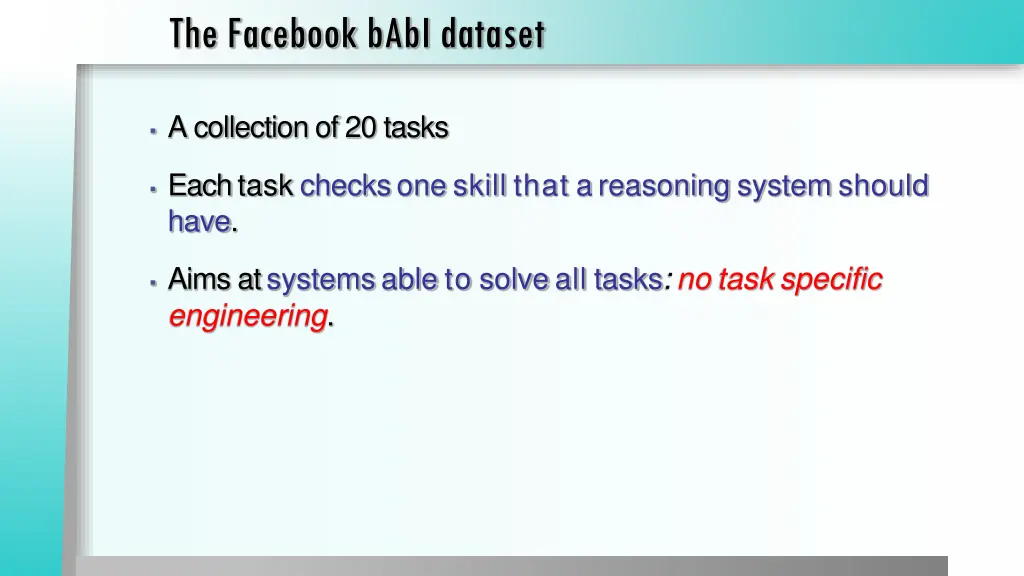 the facebook babi dataset