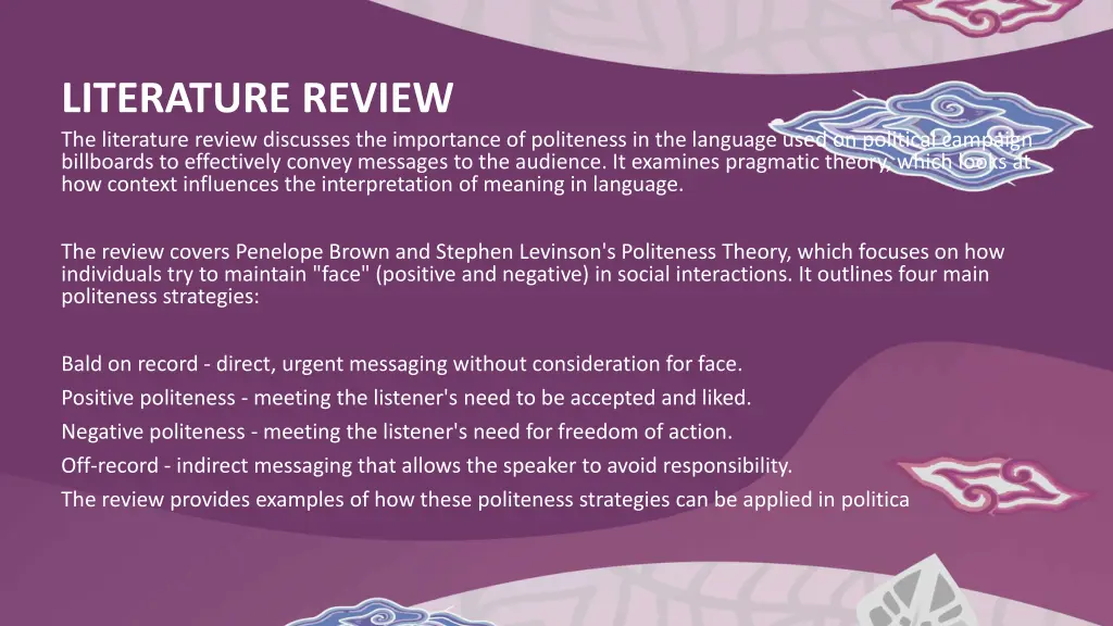literature review the literature review discusses