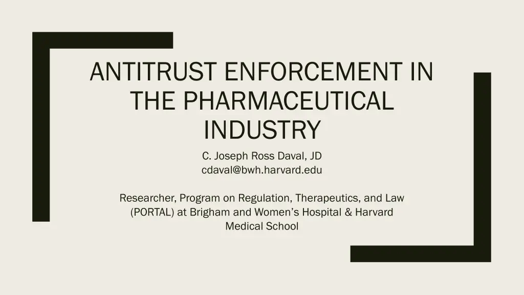 antitrust enforcement in the pharmaceutical