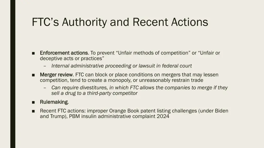 ftc s authority and recent actions