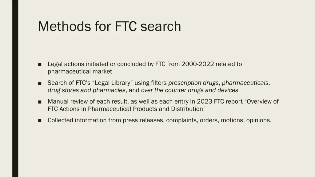 methods for ftc search