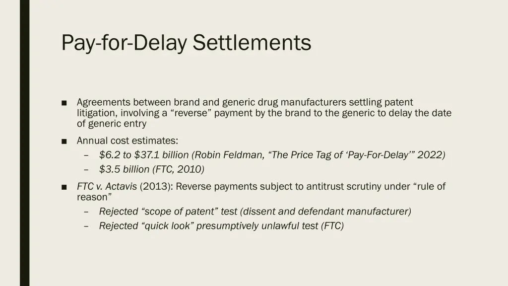 pay for delay settlements