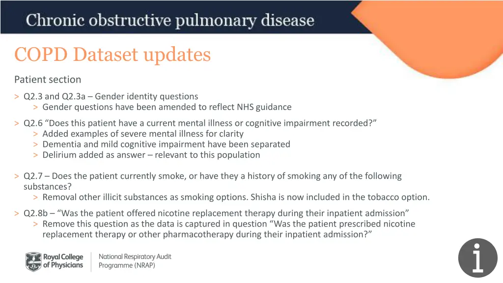 copd dataset updates