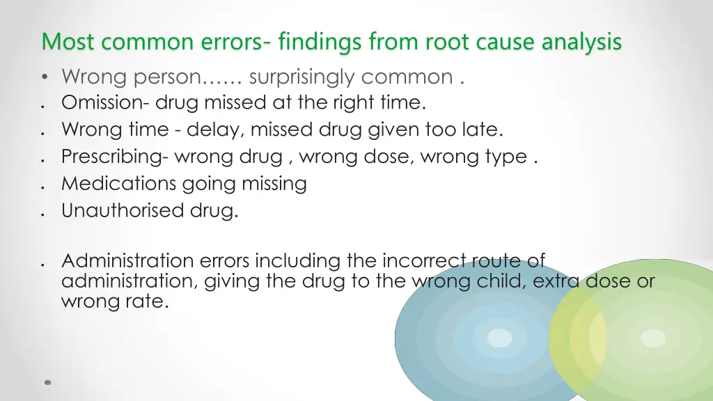 most common errors findings from root cause