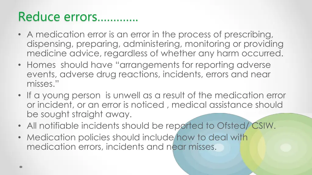reduce errors 1