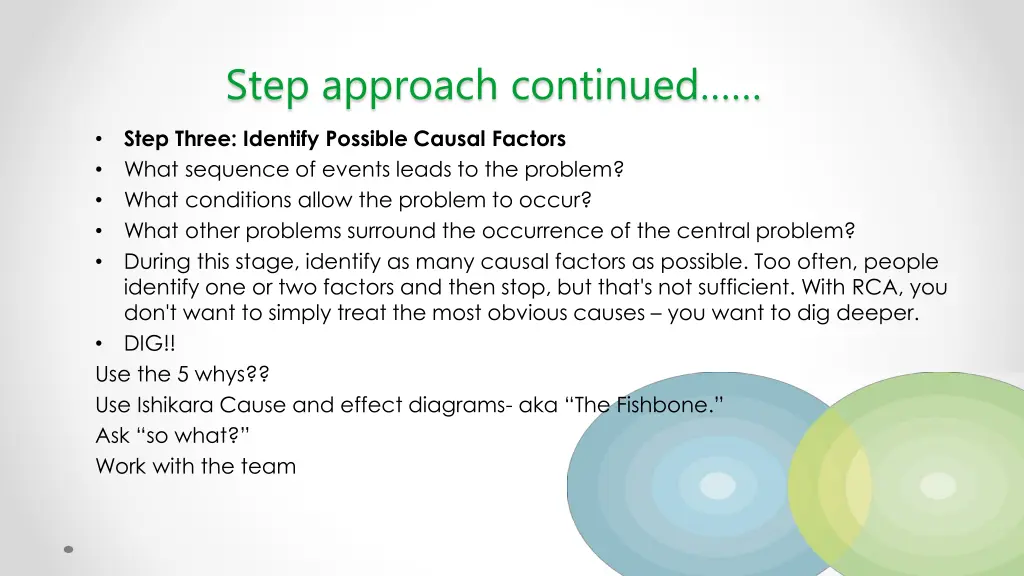 step approach continued