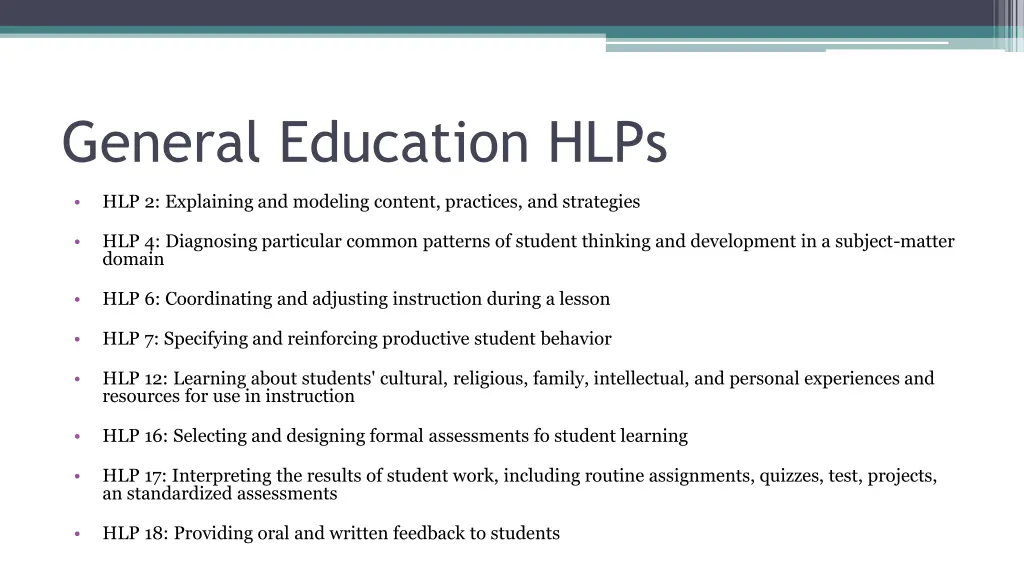general education hlps