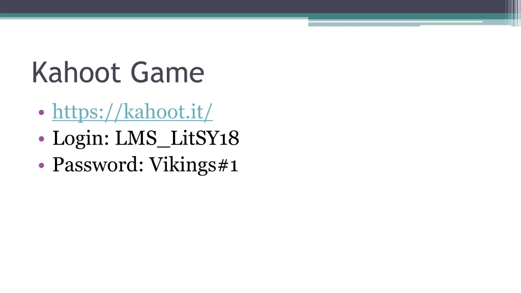 kahoot game