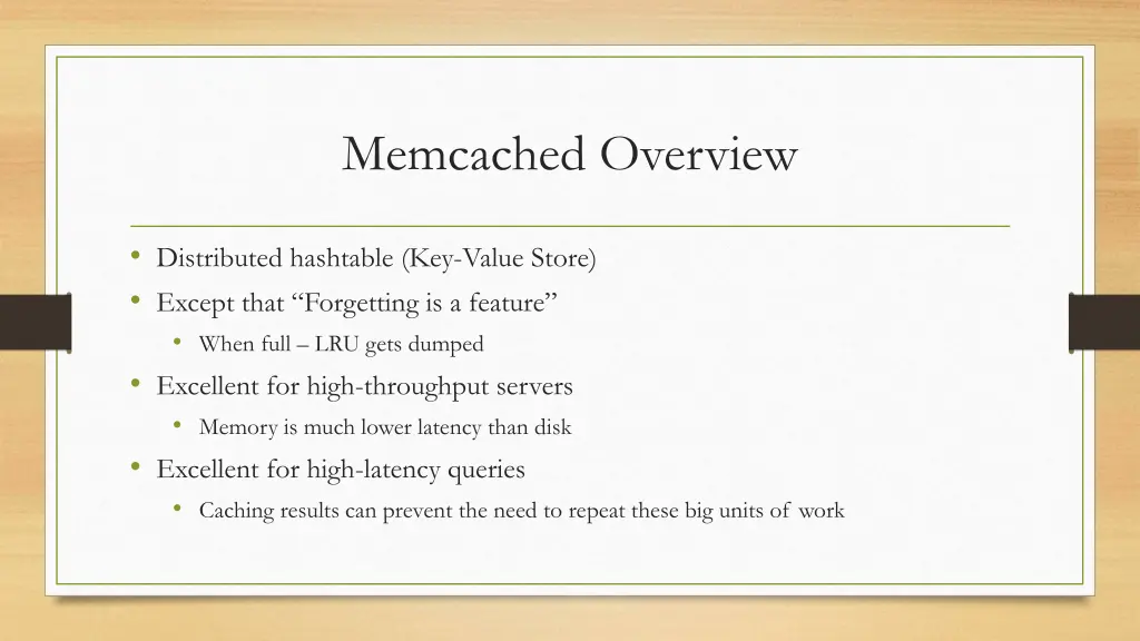 memcached overview