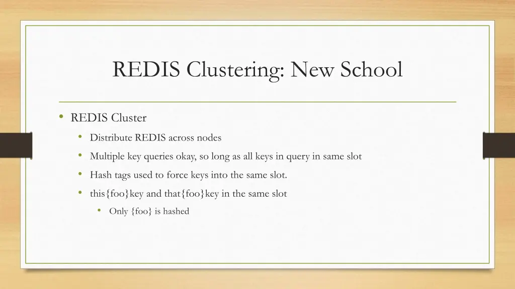 redis clustering new school