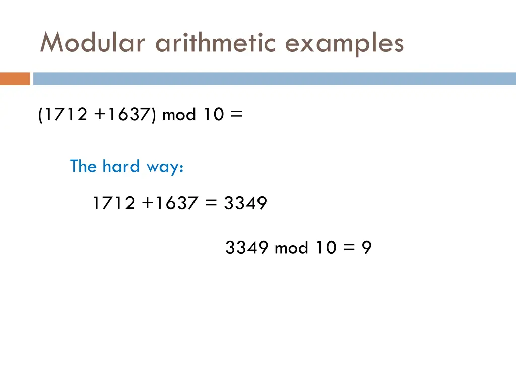 modular arithmetic examples 1