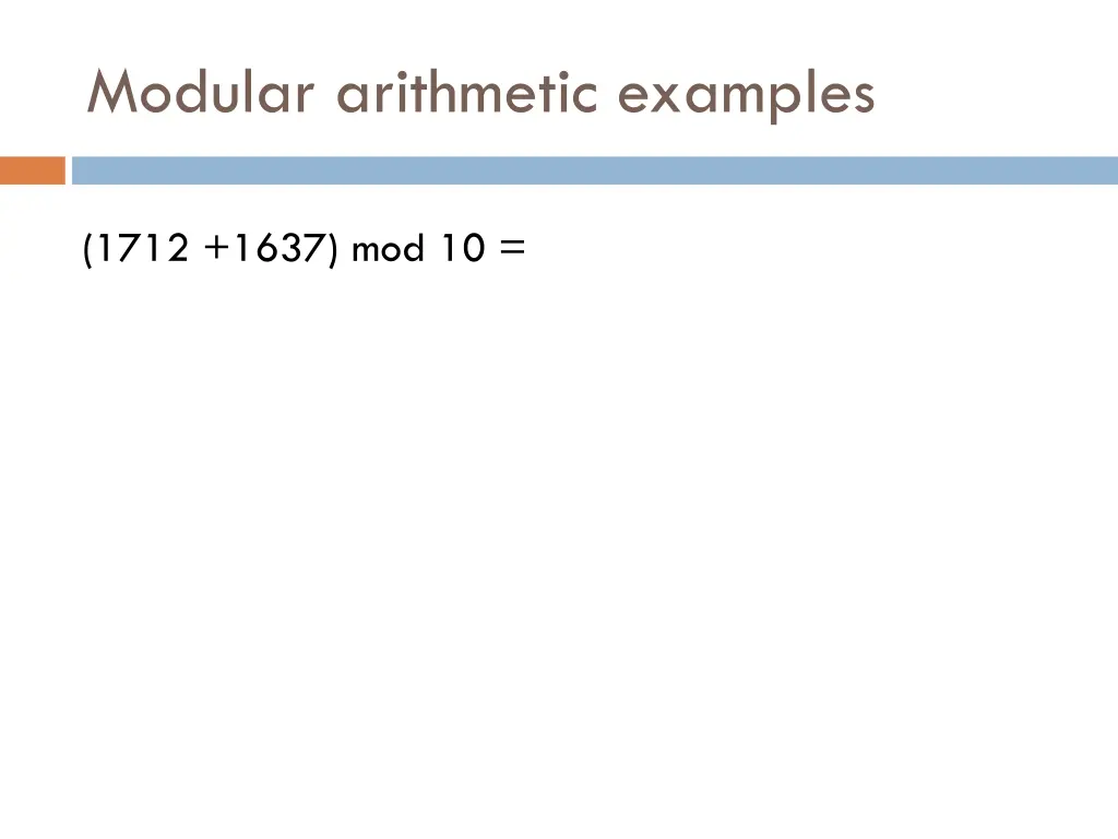 modular arithmetic examples