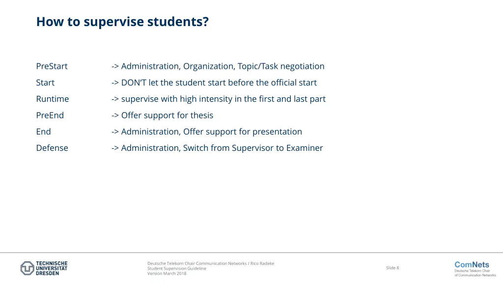 how to supervise students