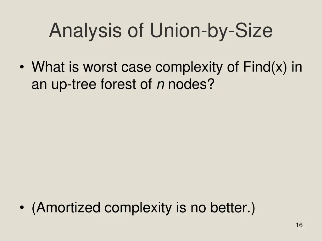 analysis of union by size 1