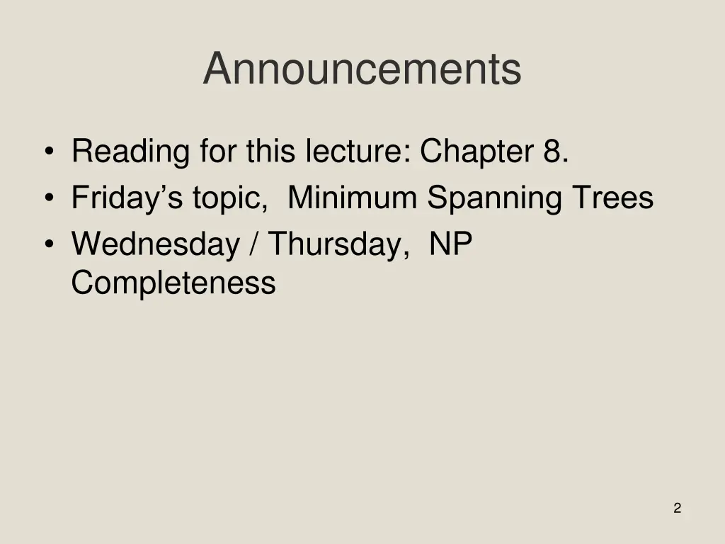 announcements