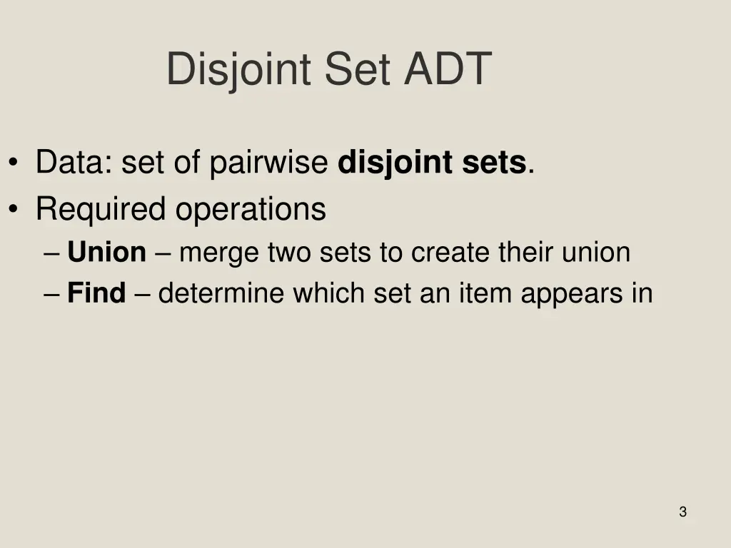 disjoint set adt