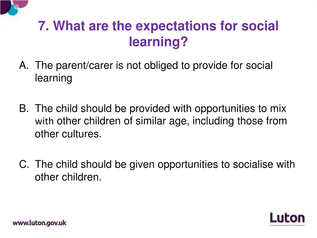 7 what are the expectations for social learning
