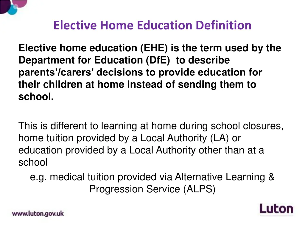 elective home education definition
