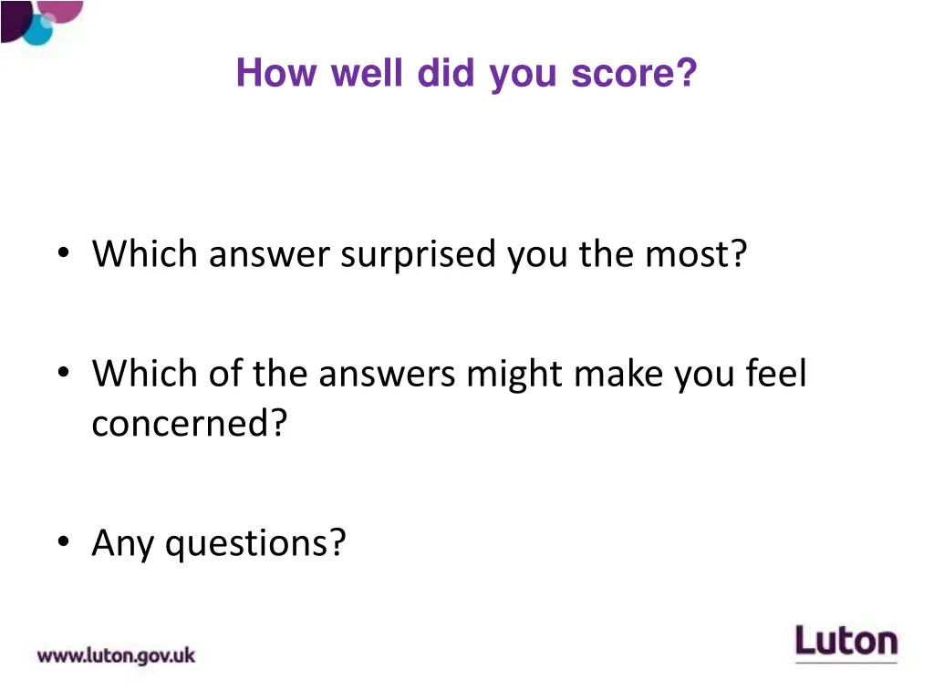 how well did you score