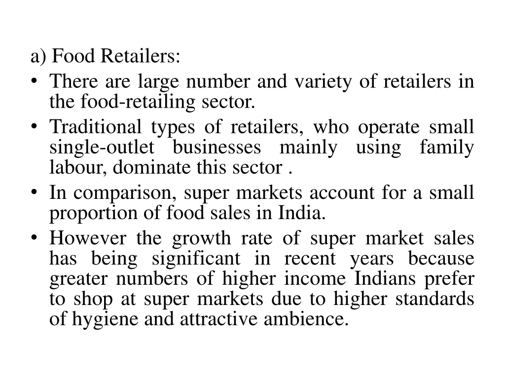 a food retailers there are large number
